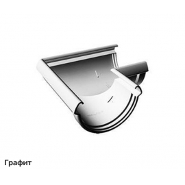 Угловой элемент желоба 90 градусов универсальный для пластиковой водосточной системы Деке / Docke Lux 141/100