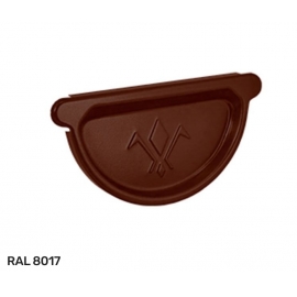 Заглушка желоба универсальная с резиновым уплотнением водосточной системы Aquasystem / Аквасистем Pural Matt D 125 мм