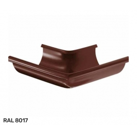 Угол желоба наружный водосточной системы Aquasystem / Аквасистем Pural Matt 90 град. D 125 мм